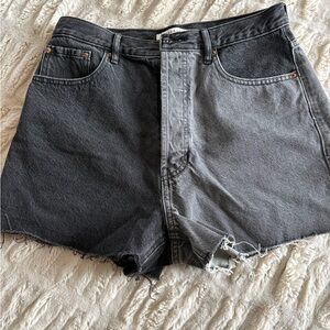 Women’s Pacsun High-Waist Two-Tone Black/Grey Denim Cutoff Shorts - size 29